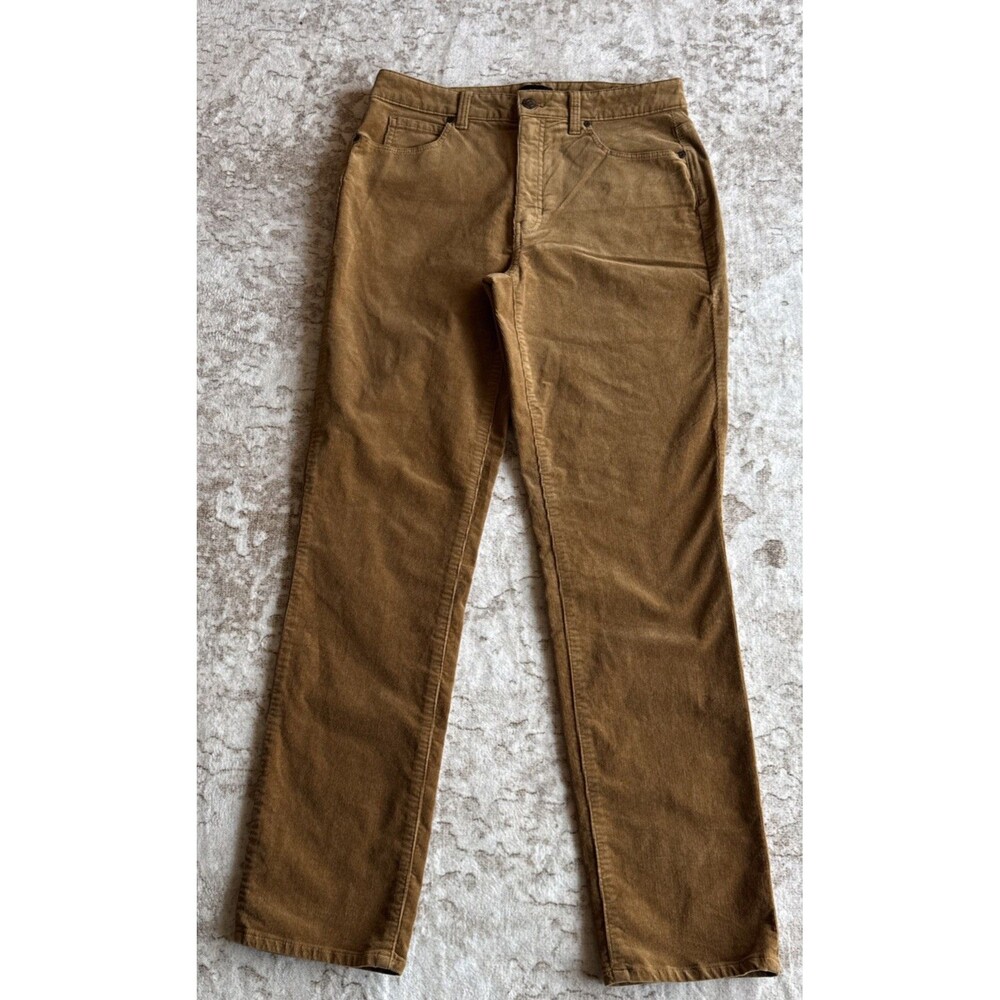 Talbots Brown Corduroy Straight Leg Curvy Pants 29 Inseam Stretch Pockets 6